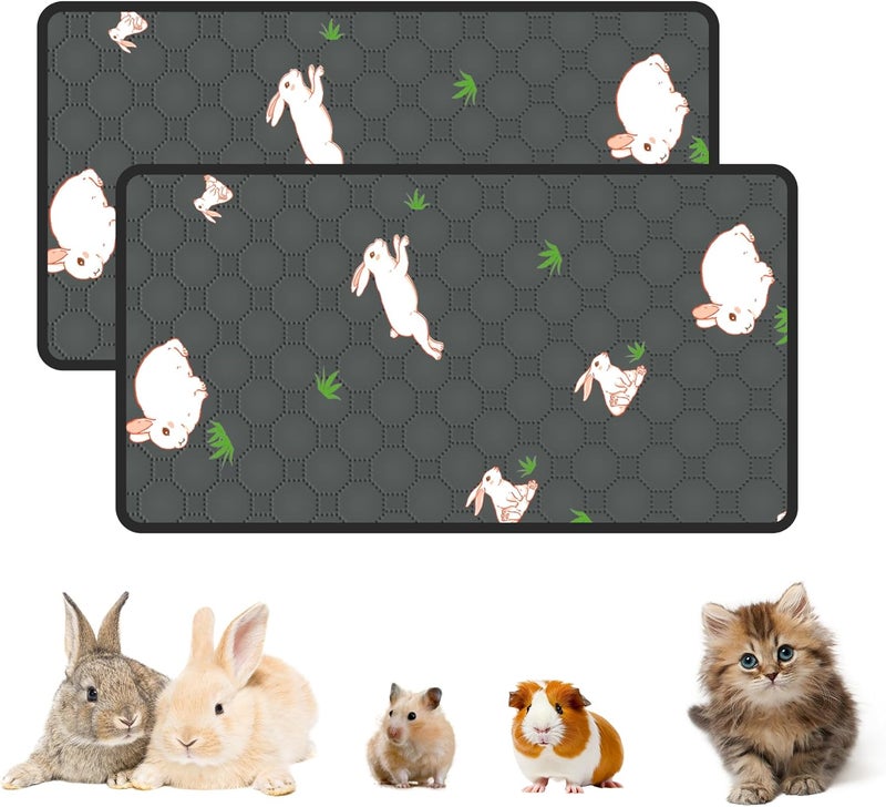 MODESLAB 2-Pack Guinea Pig Cage Liner, 16in x 30in Fast Absorption Washable Bedding Pee Pads for Dogs Puppy Rabbit Small Animal Cage Mat, Leakproof & Non-Slip - Image 1